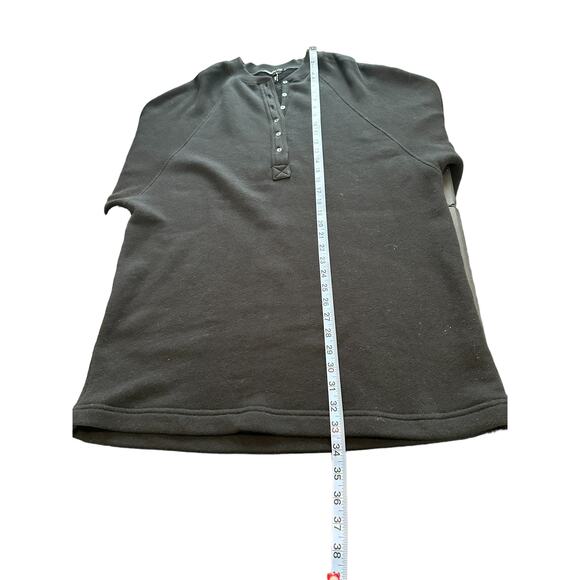 Marissa Webb Black So Uptight French Terry Plunge‎ Henley Sweatshirt Size Large - Picture 11 of 11